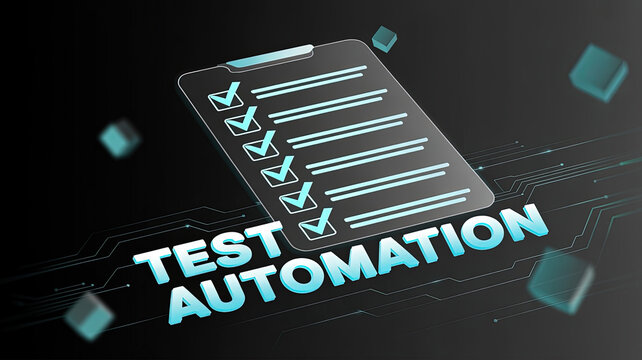 Test Automation Check List: A digitally rendered image highlighting the concept of test automation, featuring a checklist with checkmarks.