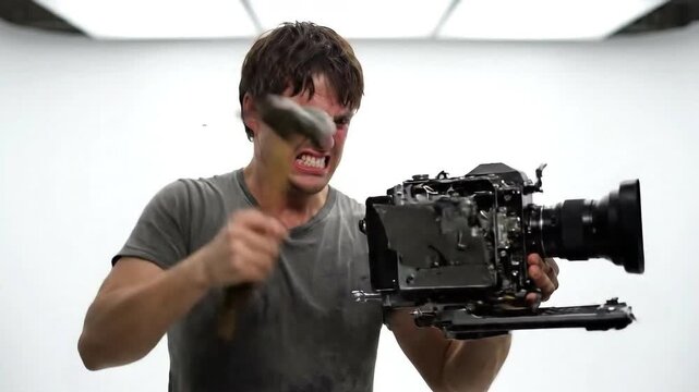Camera Operator Breaks Camera