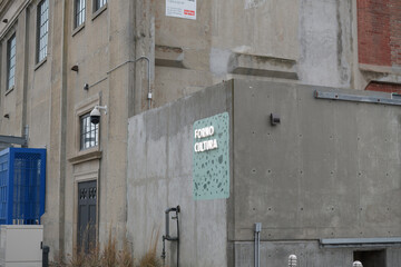 Naklejka premium sign on the exterior of Forno Cultura MOCA/Bread Lab an Italian bakery and café inside the Museum of Contemporary Art Toronto (MOCA) at 158 Sterling Rd, Toronto