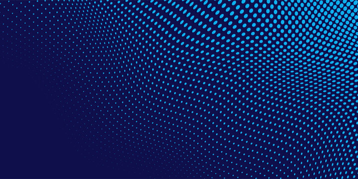 Abstract blue dynamic wavy line dotted texture ,Dark blue background with copy space. Modern futuristic simple dots pattern. vector