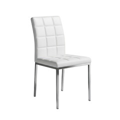 Fototapeta premium Modern white quilted dining chair isolated on transparent background