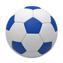 Obraz premium Blue and white soccer ball isolated on transparent background