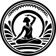 Harmony of Soul: A graceful silhouette of a woman engaged in meditation, her form a beacon of inner peace and equilibrium. It's a visual poem on the art of balance and the pursuit of tranquility.