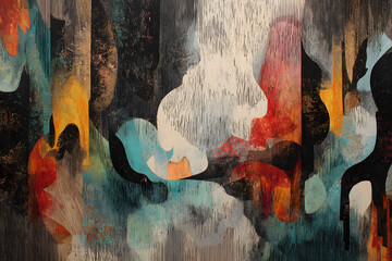 Abstract Colorful Wavy Background with Flowing Curved Shapes and Smooth Gradients