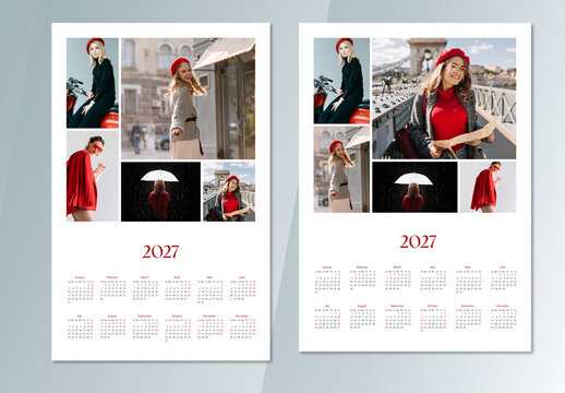2027 Photo Collage Poster Calendar Template