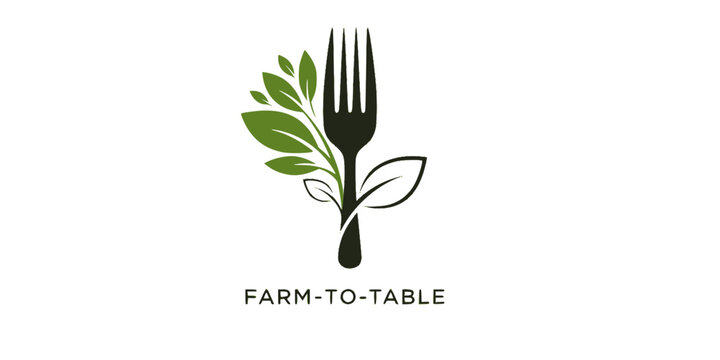 Farm to Table Sustainable Restaurant Logo Vector