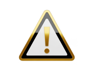 Gold and Black Warning Sign with Upward Pointing Arrow on Dark Background
