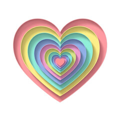 Colorful heart shapes