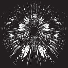 Circular starburst explosion texture. Distressed uneven grunge background. Abstract vector illustration. Overlay to create interesting effect and depth. Isolated on white background.