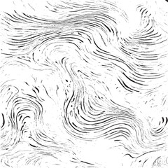 Grunge Urban Background Texture Vector. Dust Swirled and curled stripes and brush strokes texture. Marble or acrylic artwork imitation. Cool and swirly background. Abstract vector illustration. Black 