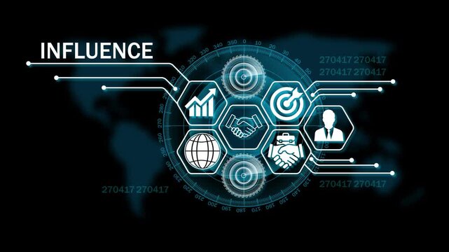 influence Lifecycle on Futuristic Radar Technology Background. 4k animation