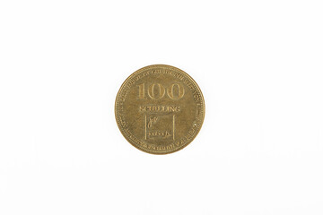100 Schilling Jenbacher Taler token coin isolated on white background