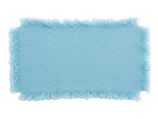 Light Blue Soft Textured Knitted Fabric Swatch With Fringed Edges Closeup