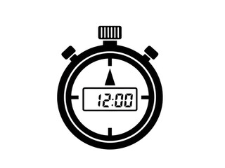 Obraz premium Minimalist White Alarm Clock Showing Midnight Time on Dark Background