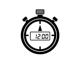 Minimalist White Alarm Clock Showing Midnight Time on Dark Background