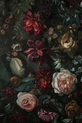 Dramatic and elegant botanical composition for design and decoration.