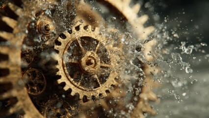 Gears and Water Splashes