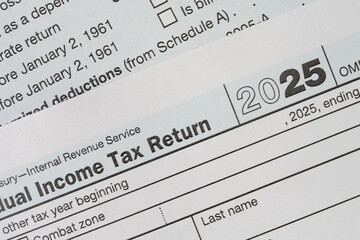 A close up of IRS form 20251040 with focus top of form