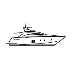 Elegant luxury yacht illustration, a symbol of sophisticated leisure and opulent sea travel