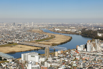 市川、アイ・リンクタウンから見た東京方面の風景