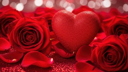 Valentines day background with red hearts background