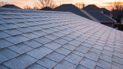Asphalt Shingle Roof Tiles on a Residential House