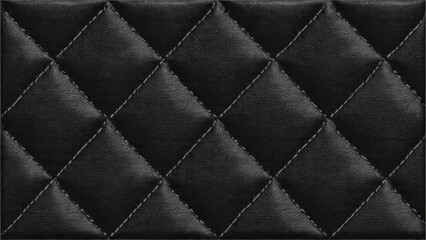 Fototapeta premium Quilted Black Leather Texture