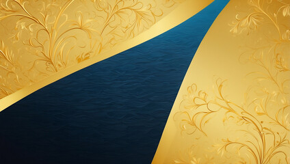 金の大地と青い川　AI生成素材