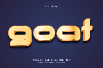 Golden 3D Text Effect for 'GOAT' Word