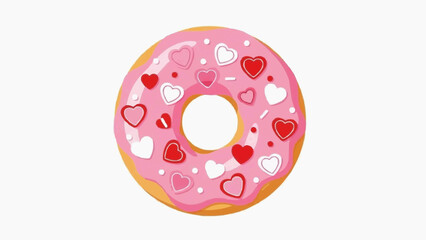 Obraz premium Valentine Food Vector Illustration on White Background