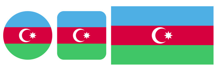 Obraz premium Signs and icons, flags of Azerbaijan on a transparent background. Vector graphics