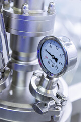 Russia. Moscow. Manometer on industrial equipment.