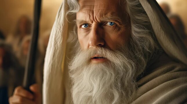 Headshot close up of prophet Moses