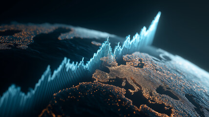 Visualization of economic trends highlighting data-driven insights across continents Generative AI
