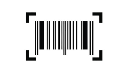 Obraz premium A black and white image displaying a barcode with four corner targeting squares