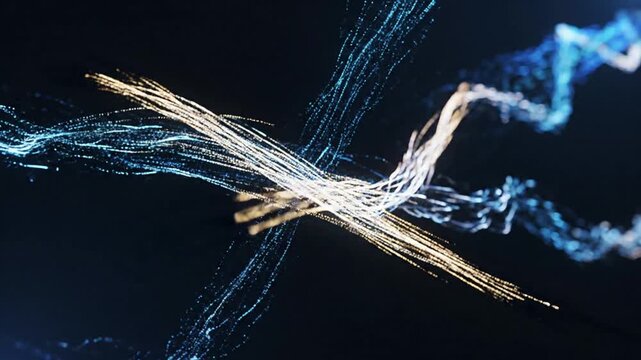 Binary Code Elements Abstract Digital Transformation with Data Stream Fills Space, Expressing Dynamic Information Flow in Futuristic Computer Background Number