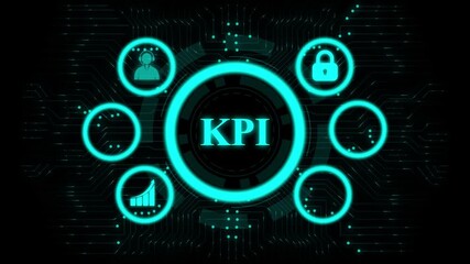 Business concept KPI dashboard interface animation performance measurement system. Corporate business concept metrics and analytics visualization platform. Digital KPI business concept control - Powered by Adobe