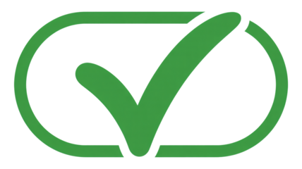 Green checkmark icon in simple flat design with soft gradient on white background for approval symbol