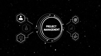 Project management dashboard interface animation. Digital project planning and workflow control visualization platform. Modern system for task tracking and execution monitoring.