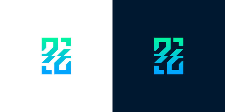 Abstract modern digital logo design with a sleek gradient effect, representing connectivity and technological innovation for a contemporary brand identity - Powered by Adobe