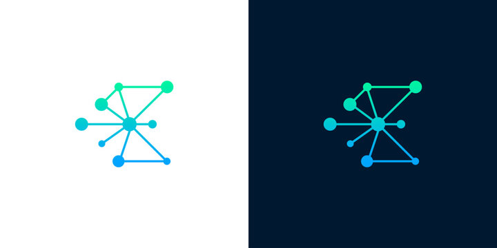 Abstract Digital Network Connection Logo Design Element Representing Technology, Communication, and Innovation for Modern Branding and Business Concepts