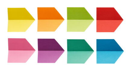 Colorful 3D Arrows in Gradient Style with Vibrant Colors and Modern Design for Infographics