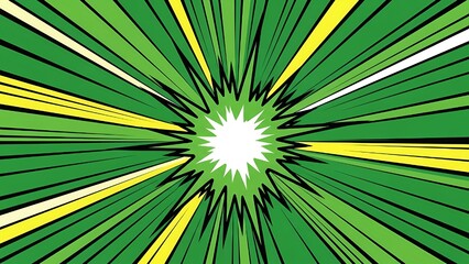 Vibrant green and yellow comic explosion background