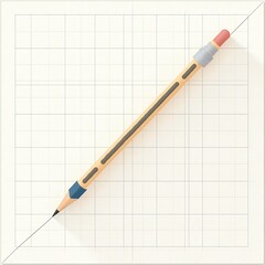 Pencil on Graph Paper: A Minimalist Geometric Illustration