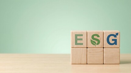 ESG environmental social governance wooden blocks
