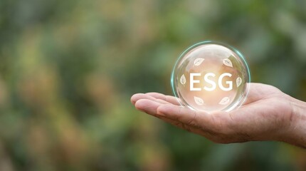 ESG sustainable development concept in hand