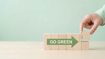 hand building go green blocks