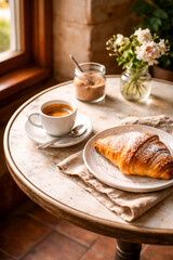 Coffee and Croissant by the Window