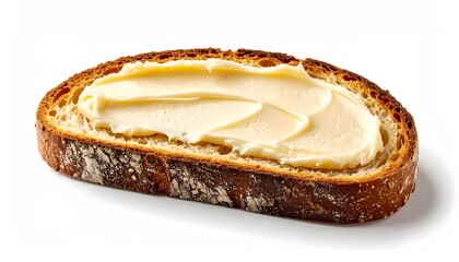 Delicious slice of toasted bread with melted butter on top