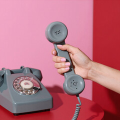 Obraz premium Spring-themed artwork showcasing blue flowers and butterflies against a white background